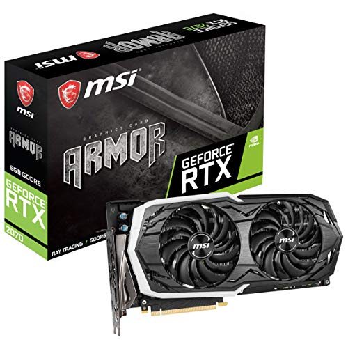 Book Cover MSI GAMING GeForce RTX 2070 8GB GDRR6 256-bit HDMI/DP/USB Ray Tracing Turing Architecture HDCP Graphics Card (RTX 2070 ARMOR 8G OC)