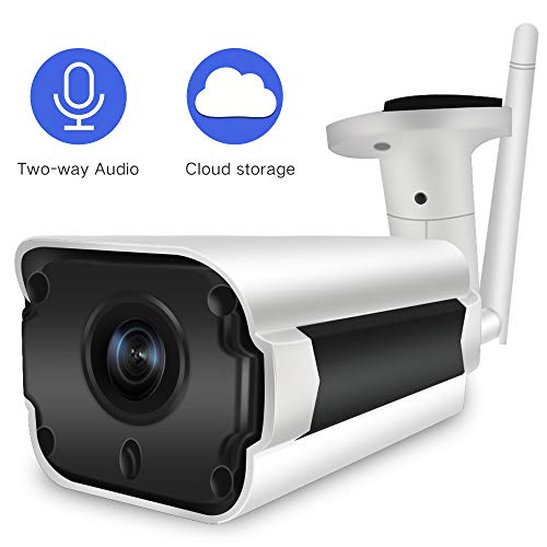 Book Cover WiFi Camera Outdoor, SDETER IP Security Cameras, 720P HD Two-Way Audio Waterproof Bullet Cam with Cloud Service Motion Detection for Indoor Outdoor, 128GB Micro SD Card Support
