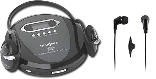 Book Cover Portable CD Player Headphone Included - Skip Protection for CD, CD-R, CD-RW Black/Charcoal