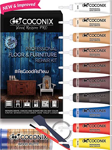 Book Cover Coconix Floor and Furniture Repair Kit - Restorer of Your Wooden Table, Cabinet, Veneer, Door and Nightstand - Super Easy Instructions Matches Any Color - Restore Any Wood, Cherry, Walnut, Hardwood