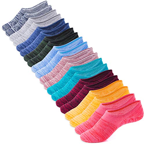 Book Cover No show Socks for Women 10 Pairs(US Women Size 6-12) IDEGG Women No Show Casual Low Cut Socks Anti-slid Athletic Cotton Socks