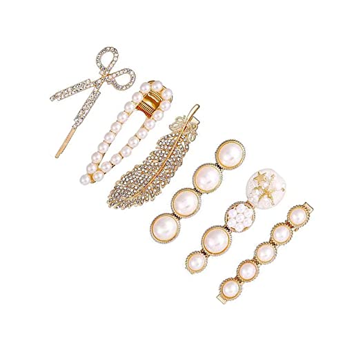 Book Cover Pearls Hair Clips Claw for Women Girls Big Hair Claw Clips for Thick Thin Hair for Birthday Gifts Bling Hairpins Headwear Barrette Styling Tools Accessories