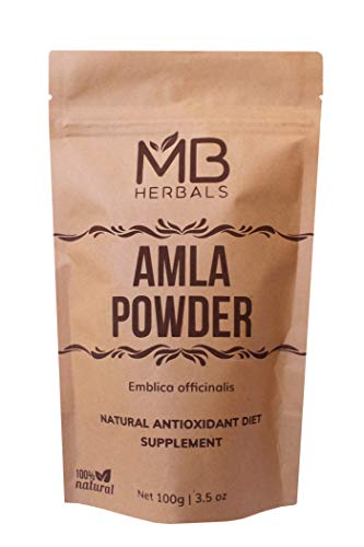 Book Cover MB Herbals Pure De-Seeded Amla Powder 100 Gram | Amalaki | Super Food | Promotes Immunity & Healthy Digestion | Non-Irradiated Unrefined & Raw | Non-GMO | Gluten-Free | No-Preservatives