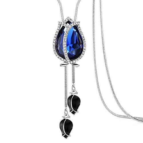 Book Cover buyanputra Women Fashion Tulip Pendant Ornament Long Chain Necklace Fashion Charm Necklace