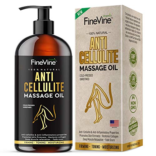Book Cover Natural Anti Cellulite Massage Oil| Cellulite Oil for Men & Women| Removes Cellulite & Tightens Skin| Cellulite Remover Gets Rid of Fat Tissue & Eliminates Dimples| Celulitis Treat-Ment Made in USA