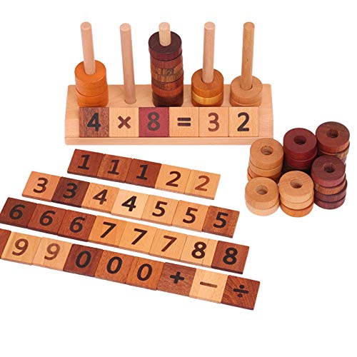 Book Cover Agirlgle Wooden Montessori Toy Counting Toys for Kids Mathematics Math Toys, Counting Toys Number Blocks Shape Sorter Number Early Preschool Teaching Tool Toddler Learning Toys for Age 2 up