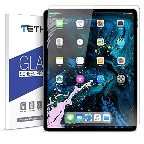 Book Cover TETHYS Glass Screen Protector Designed for iPad Pro 12.9-inch 2018 ONLY [1 Pack] Durable HD Tempered Glass for Apple iPad Pro 12.9