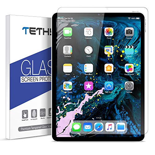 Book Cover TETHYS Glass Screen Protector Designed for iPad Pro 11-inch [1 Pack] Durable HD Tempered Glass for Apple iPad Pro 11