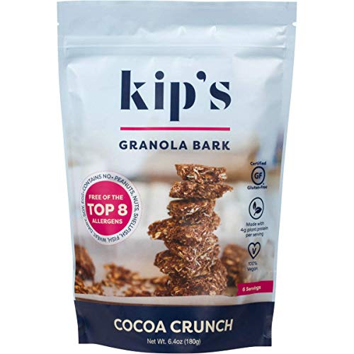 Book Cover Kip's Cocoa Crunch Granola Bark, Free of Top 8 Allergens, Peanut Free, Nut Free, Gluten Free, Dairy Free, Soy Free, Egg Free, Vegan (2 pack)