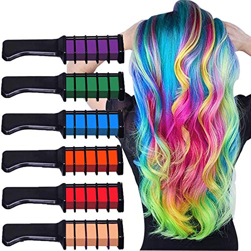 Book Cover Runlong Hair Chalk Comb 6 Colors for Teen Girls, Cosplay, Halloween, Ball Party, Gifts For Girls