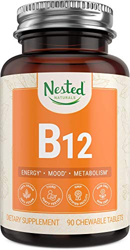 Book Cover Vegan Vitamin B12 2500mcg (Methylcobalamin) | Support Metabolism and Nervous System Health | Supplement B 12 Deficiency in Men & Women | Methyl VIT B12 Fast Dissolve Chewable Tablets