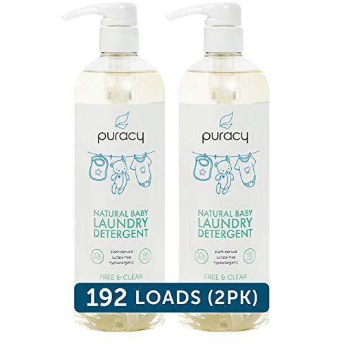 Book Cover Puracy Natural Baby Liquid Laundry Detergent for Sensitive Skin, Free & Clear, 24 Fl. Oz (192 Loads)