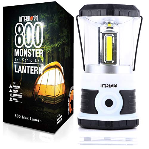 Book Cover Internova Monster LED Camping Lantern - Battery Powered - Massive Brightness - Perfect for Hurricane - Camp - Emergency Kit (White 800 Lumen)