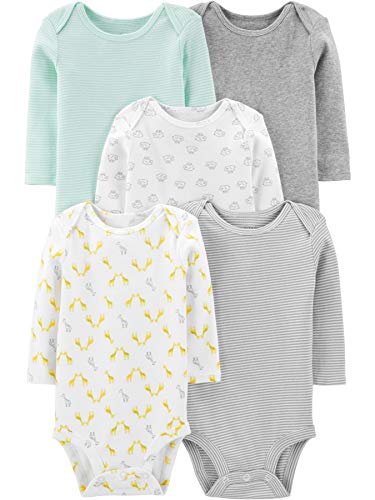 Book Cover Simple Joys by Carter's Baby 5-Pack Long-Sleeve Bodysuit