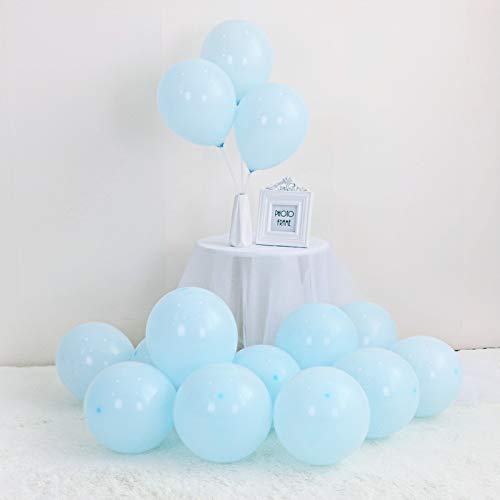 Book Cover LOKMAN 100Pcs Macaron Blue Party Balloons for Wedding, Baby Shower, Girls Birthday Party Decoration. 10 Inch (Blue)