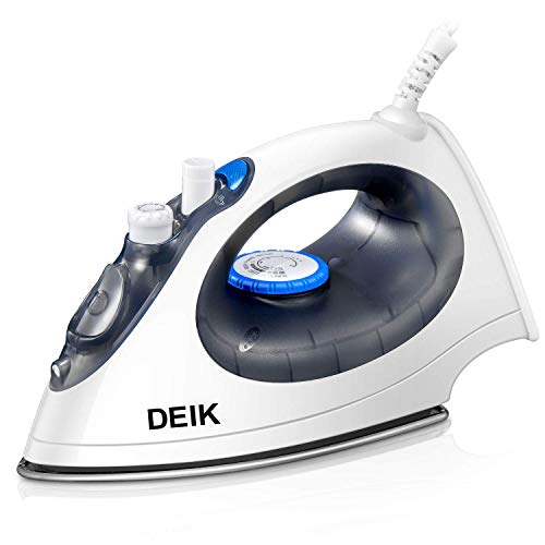 Book Cover Deik Iron Steam Iron with Non-Stick Smooth Soleplate. Irons 1400 Watt Large Anti-Drip Non-Stick Stainless Steel Soleplate Iron with Variable Temperature and Steam Control
