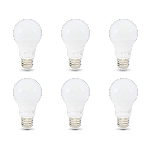 Book Cover Amazon Basics 60W Equivalent, Soft White, Dimmable, CEC Compliant, A19 LED Light Bulb | 6-Pack