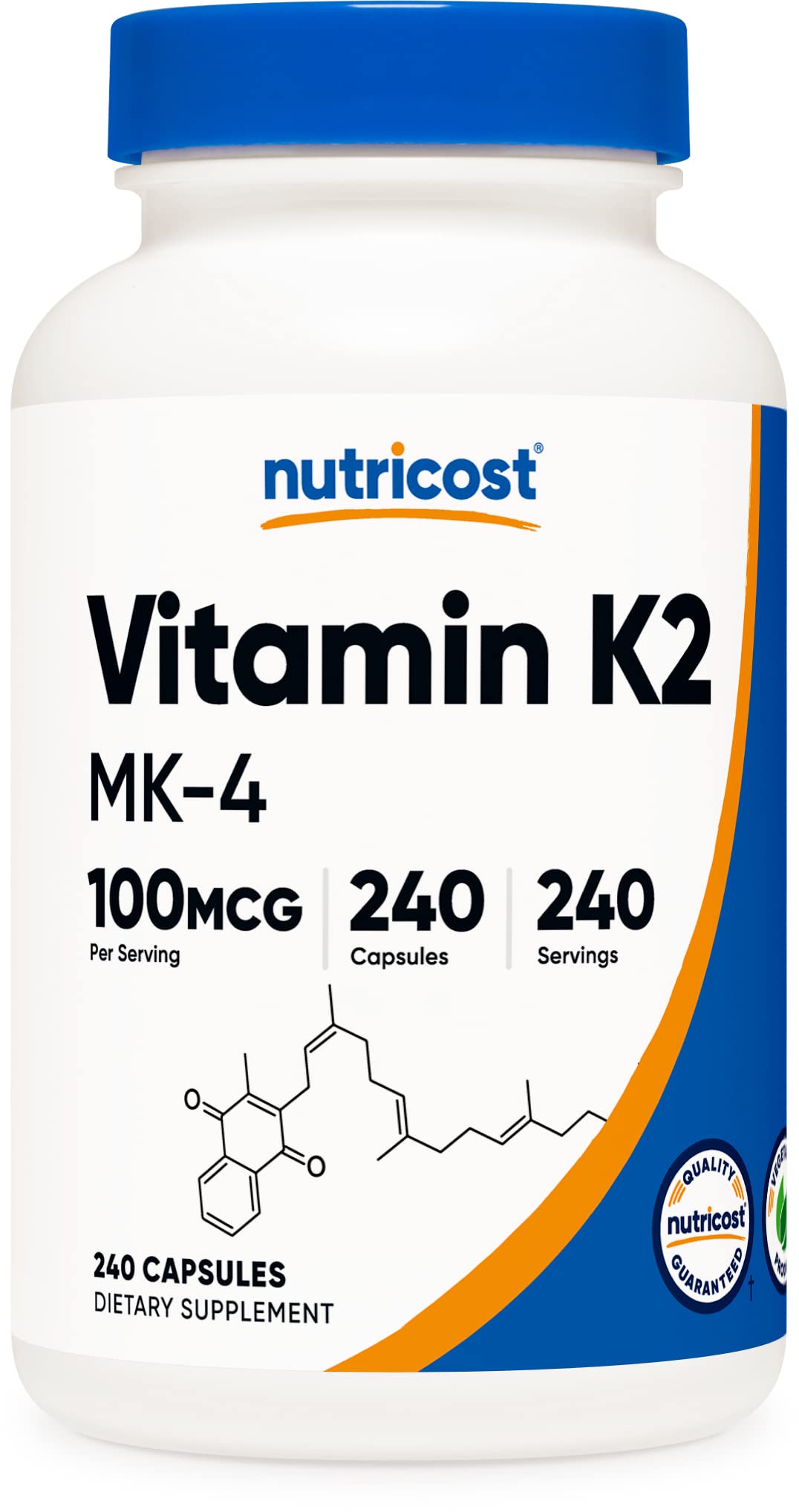 Book Cover Nutricost Vitamin K2 (MK4) 240 Capsules (100mcg) - Gluten Free and Non-GMO