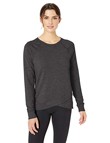 Book Cover Amazon Essentials Women's Studio Terry Long-Sleeve Cross-Front Sweatshirt