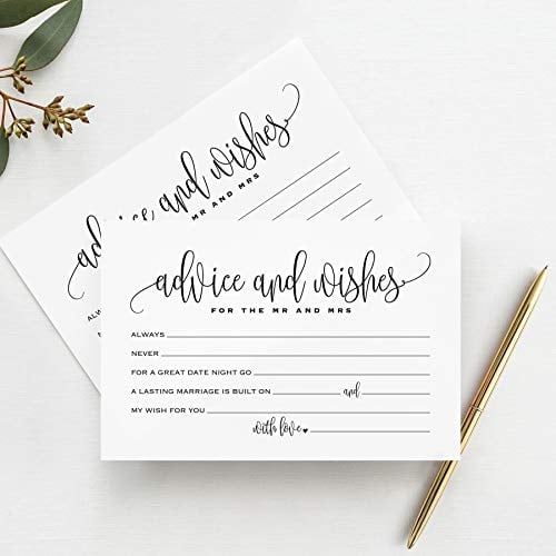 Book Cover Bliss Collections Mad Libs Advice and Wishes Cards for the New Mr and Mrs, Bride and Groom, Newlyweds, Perfect Addition to Your Wedding Reception Decorations or Bridal Shower, Pack of 50 4x6 Cards