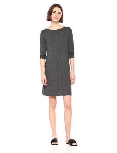 Book Cover Amazon Essentials Women's Patterned 3/4 Sleeve Boatneck Dress