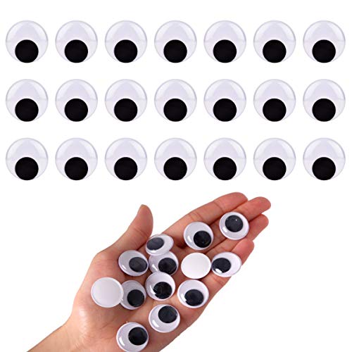 Book Cover BEADNOVA Black Wiggle Googly Eyes Wobbly Eyes with Self Adhesive Sticker for DIY Craft Scrapbooking (20mm, 200pcs)