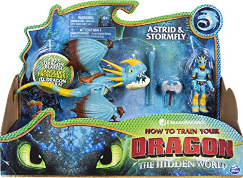 Book Cover DreamWorks Dragons Stormfly and Astrid, Armored Viking Figure