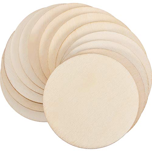 Book Cover Boao 100 Packs 2 Inch Round Disc Unfinished Wood Circle Wood Pieces Wooden Cutouts Ornaments for Craft Supplies, Decoration, Laser Engraving Carving