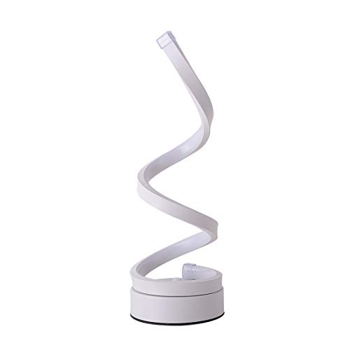 Book Cover LED Table Lamp,Spiral Bedside Lamp,Modern Curved Desk Lamp,Dimmable Warm White Light for Bedroom,Living Room,Side Table and End Table