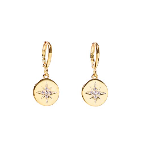 Book Cover Heart Made of Gold Star Earrings for Women - Dangle Earrings - Drop Earrings - Hoop Earrings - Huggie Earrings