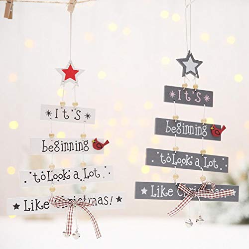 Book Cover KOKOBUY 1pcs Wood Letter Christmas Tree Hanging Ornaments DIY Home Party Festival Decoration
