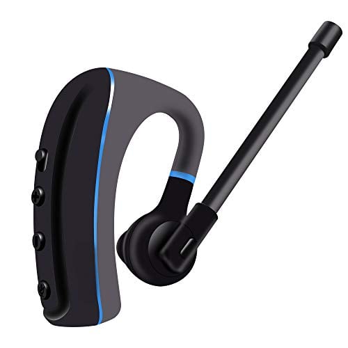 Book Cover Bluetooth Headset, Wireless Bluetooth Earpiece with Mic for Cell Phones, Perfect for Business/Office/Driving (Black+ Blue) by MENKEY