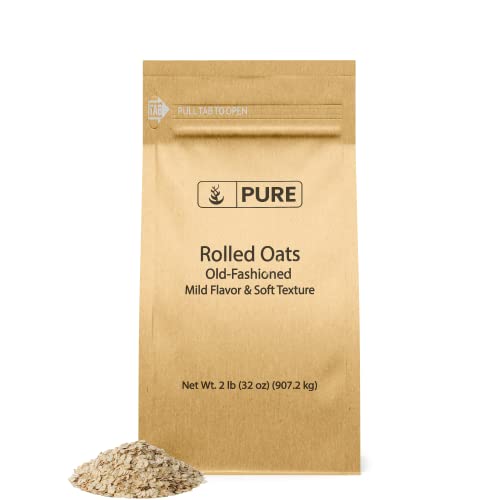 Book Cover Pure Original Ingredients Rolled Oats (2 lb) Old Fashioned, Mild Flavor, Soft Texture, Resealable Packaging,