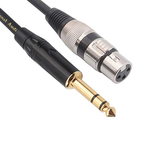 Book Cover tisino XLR Female to 1/4 Inch (6.35mm) TRS Jack Lead Balanced Signal Interconnect Cable XLR to Quarter inch Patch Cable - 6.6 Feet