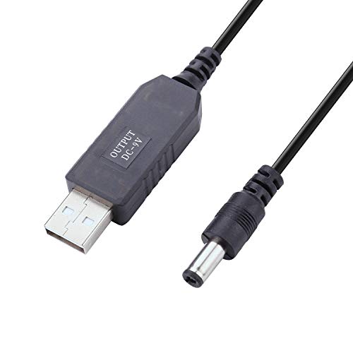 Book Cover DC 5V to DC 9V USB Voltage Step Up Converter Cable - iGreely 3.3ft/1m Power Supply Adapter Cable with DC Jack 5.5 x 2.5mm or 5.5 x 2.1mm, for Fan, Led Light, Wireless Router, Speakers and More Devices