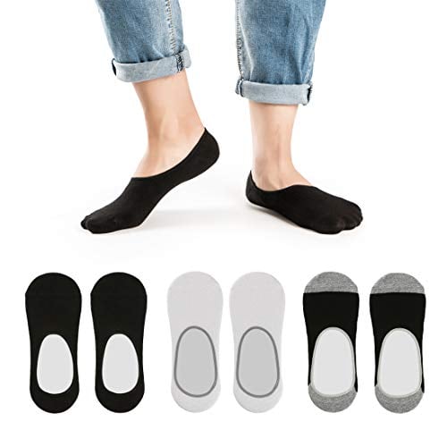 Book Cover Low No Show Socks Men Invisible Non Slip Liner Socks Casual Footies for Loafer Boats