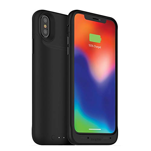 Book Cover mophie Juice Pack Air - Wireless Charging - Protective Battery Case - Made For Apple iPhone X - Black
