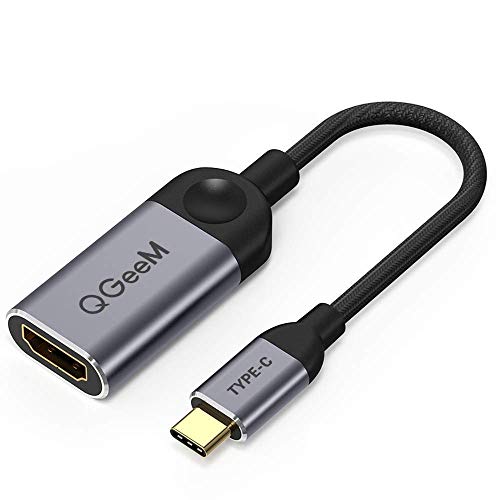 Book Cover QGeeM USB C to HDMI Adapter 4K Cable, USB Type-C to HDMI Adapter [Thunderbolt 3 Compatible] Compatible with MacBook Pro 2018/2017, Samsung Galaxy S9/S8, Surface Book 2, Dell XPS 13/15, Pixelbook More