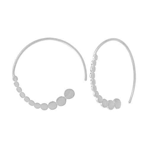 Book Cover Boma Jewelry Sterling Silver Graduated Dot Pull Through Hoop Earrings