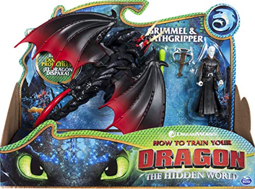 Book Cover Dreamworks Dragons, Deathgripper and Grimmel, Dragon with Armored Viking Figure, for Kids Aged 4 and Up