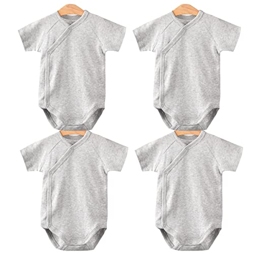 Book Cover Baby Boys Girls Short Sleeves Kimono Clothes Cotton Baby Side-Snap Bodysuit Pack of Baby Layette Set
