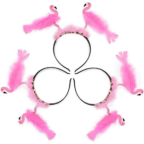 Book Cover Ratatoys Flamingo Headbands (3-Pack) Pink Feather Costume Party Supplies for Girls, Teens, Women | Classroom, Birthday, Event, or Bachelorette Favors | Fun, Colorful, Reusable