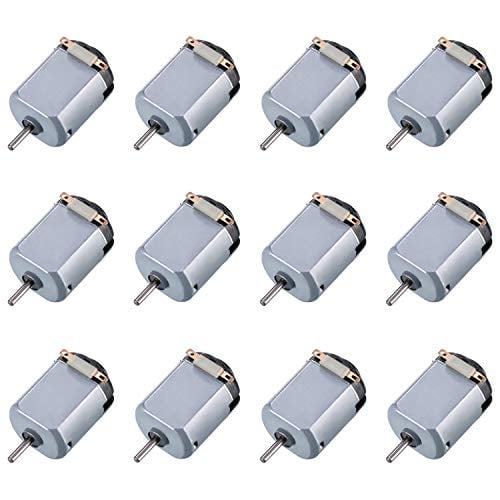 Book Cover Topoox 12 Pack DC Motor 1.5-3V 15000RPM Mini Electric Hobby Motor for DIY Toys Science Projects