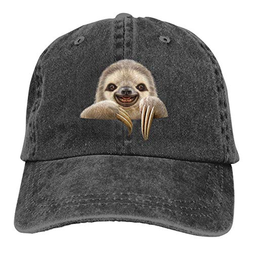 Book Cover Unisex Pocket Sloth Vintage Jeans Adjustable Baseball Cap Cotton Denim Dad Hat