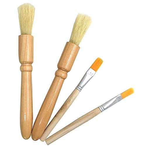 Book Cover 4 Packs Coffee Grinder Brush,DanziX Wooden Cleaning Brush for grinders and pasta makers-2 Size