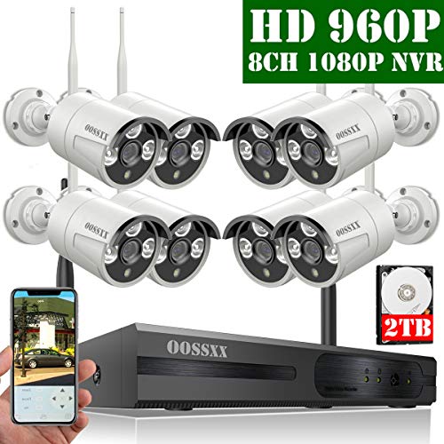 Book Cover 【2019 Update】 OOSSXX 8-Channel HD 1080P Wireless Security Camera System,8Pcs 960P 1.3 Megapixel Wireless Indoor/Outdoor IR Bullet IP Cameras,P2P,App, HDMI Cord & 2TB HDD Pre-Install