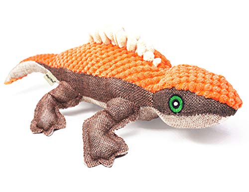 Book Cover MigooPet Durable Doy Toys for Aggressive Chewers Funny Dog Squeaky Toys Stuffed Plush Pet Toys Tough Dog Chew Toys for Small Medium Large Breed Dogs - Lizard, 15