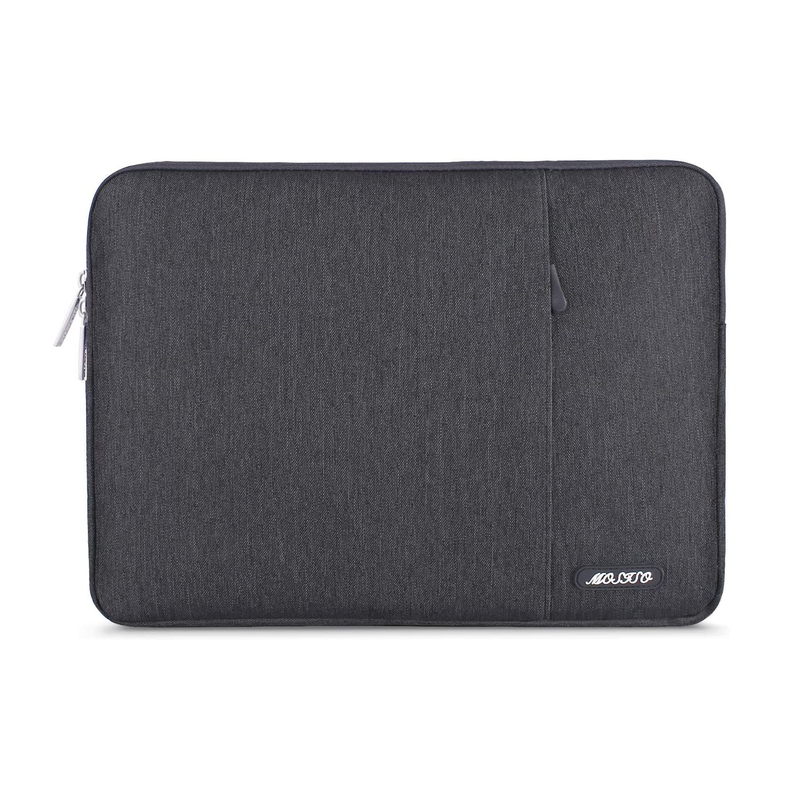 Book Cover MOSISO Laptop Sleeve Bag Compatible with MacBook Air 13 inch A2337 M1 A2179 A1932 2018-2021/Pro 13 inch A2338 M1 A2251 A2289 A2159 A1989 A1706 A1708, Polyester Vertical Case with Pocket, Space Gray