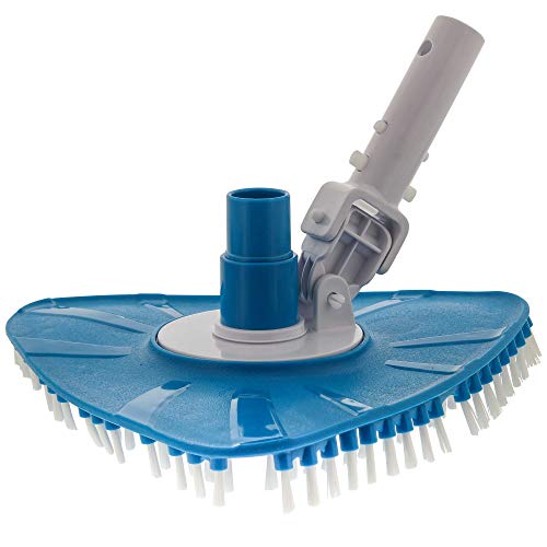 Book Cover U.S. Pool Supply Flexible Triangular Pool Vacuum Head with Swivel Connection and Multi-Directional Fishtail EZ Clip Handle - Connects to Standard 1-1/2