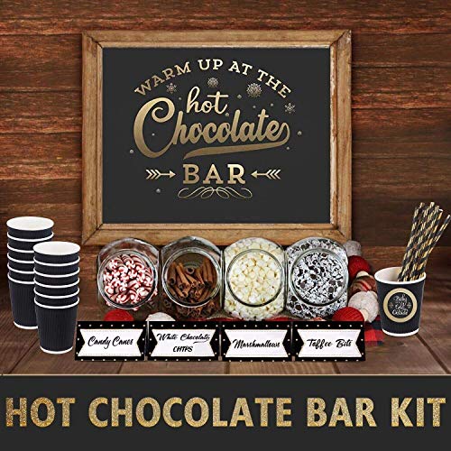 Book Cover MORDUN -Sign Labels Cup Tags - Decorations For Christmas Party New Year Eve Kids Birthday Hot Chocolate Bar Kit